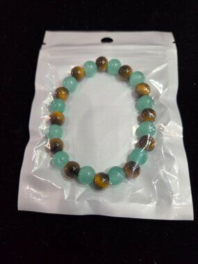Money Attraction Bracelet Green Aventurine and Tiger Eye Healing Bracelet-NEW